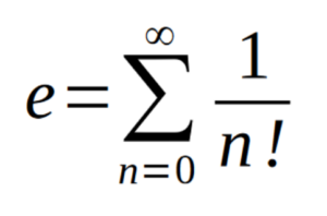 e equals the sum of the inverse factorials of all non-negative integers