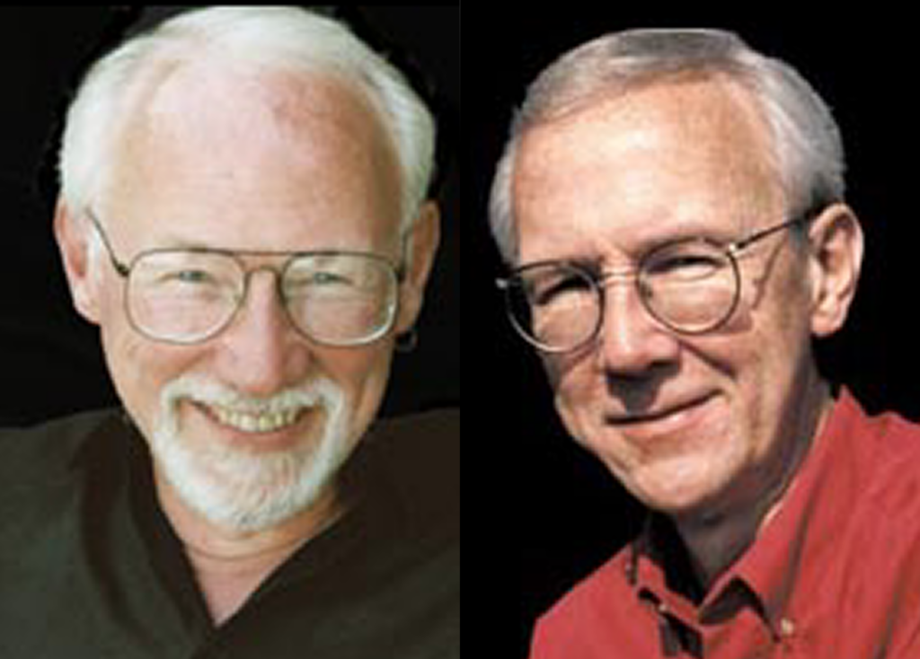 An image of the Brothers Hildebrandt with Greg on the left and Tim on the right. They're two older white males in glasses smiling widely.
