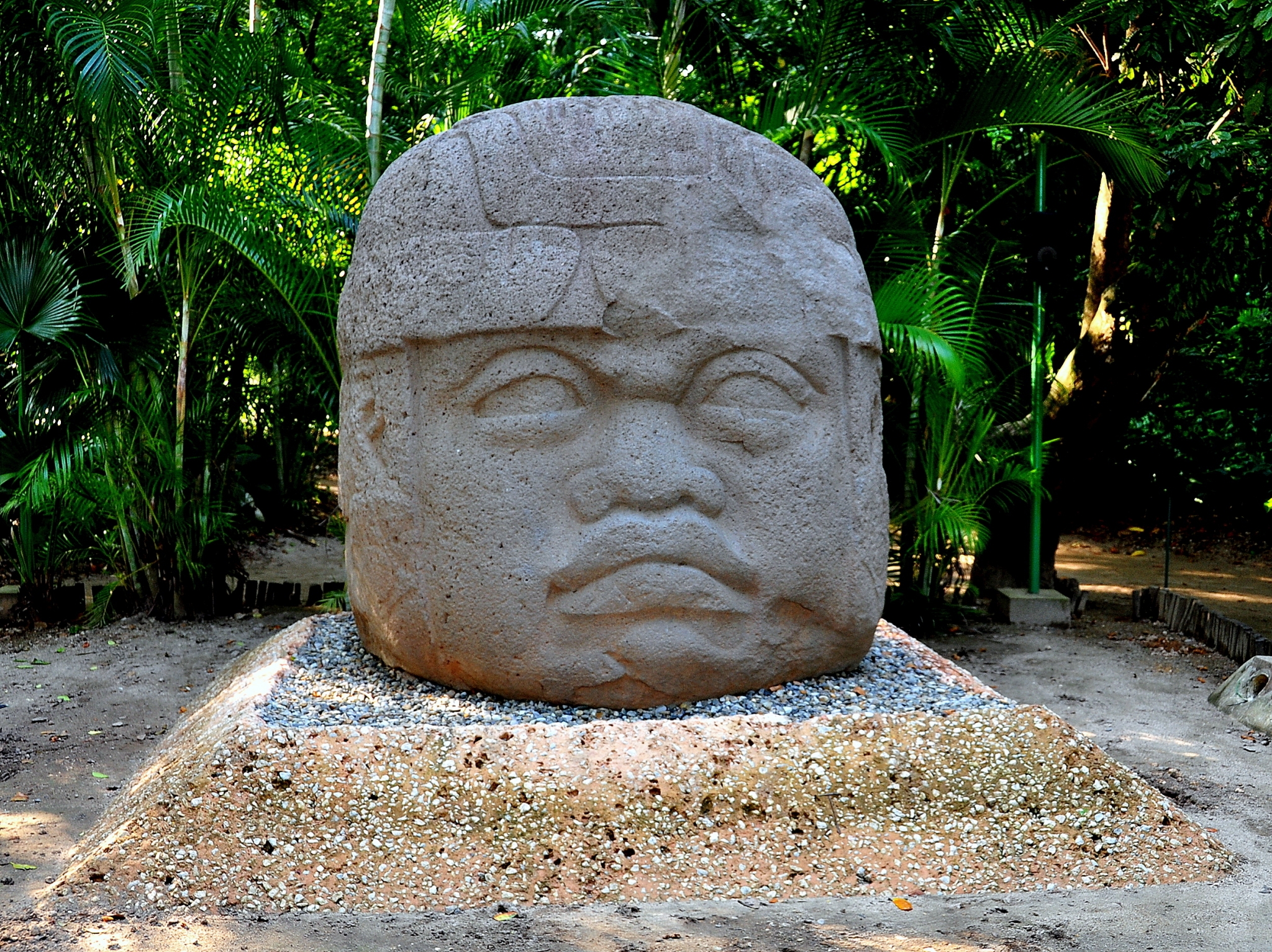 olmec colossal head made from basalt