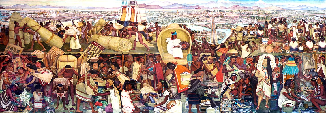 depiction of prehispanic mexica market