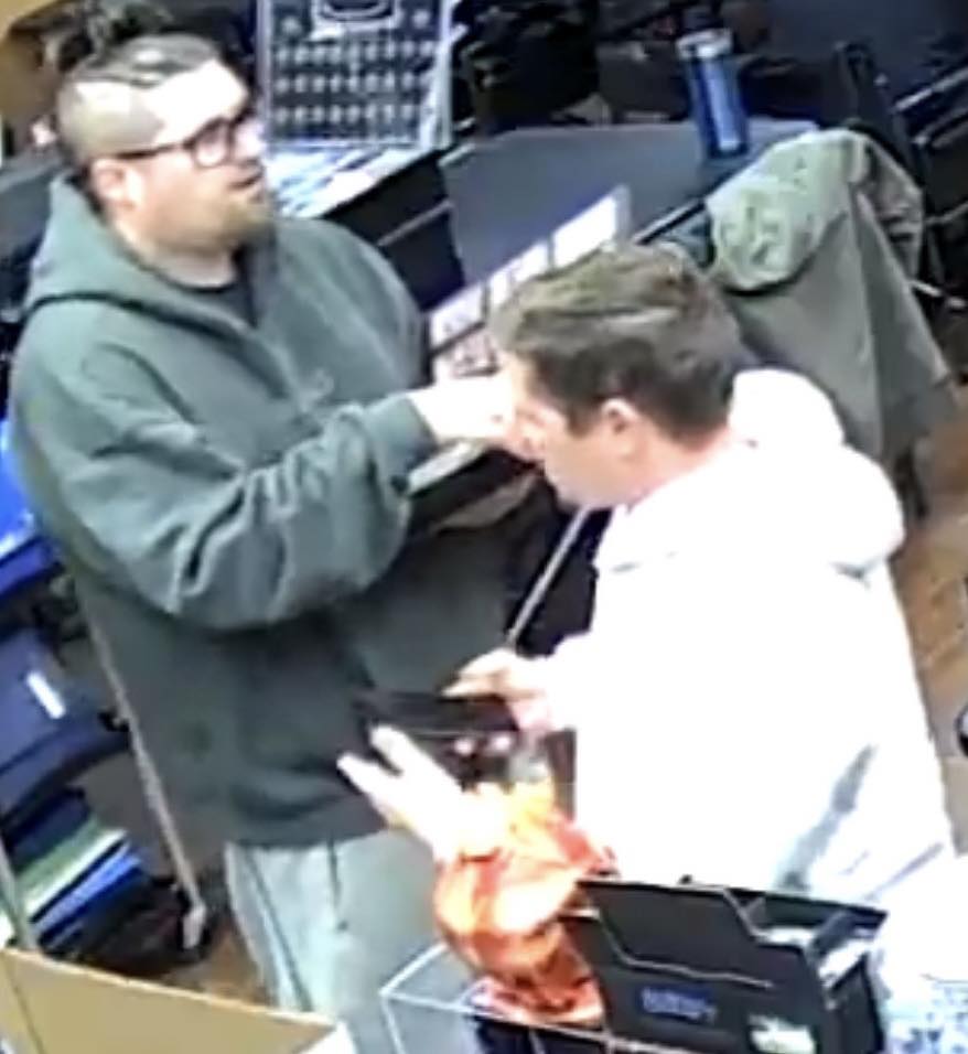 A shot of two of the three alleged thieves targeting Reliquary Gaming in Chesterton, IN.