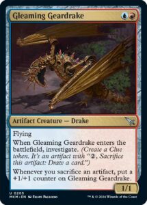 Gleaming Geardrake, a new card from MTGMKM.