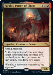 Rakdos, Patron of Chaos, a new card from MTGMKM.