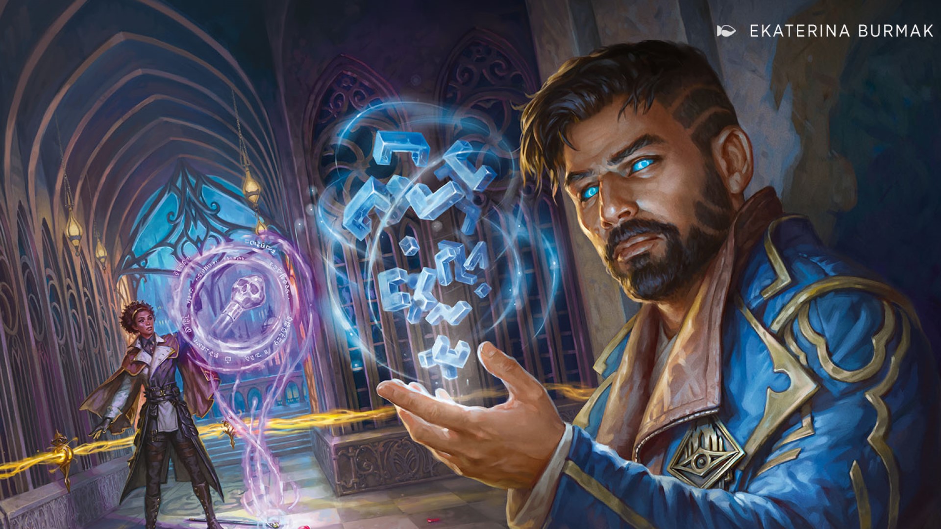 Art from Murders at Karlov Manor, an upcoming Magic: The Gathering set. Illustrated by Ekaterina Burmak.