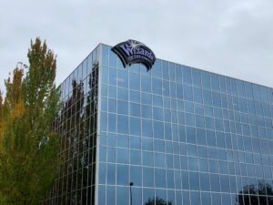 A shot of the exterior of Wizards of the Coast's headquarters in Renton, Washington. We hope that our exclusive interview has shed some light on the goings-on behind its walls.