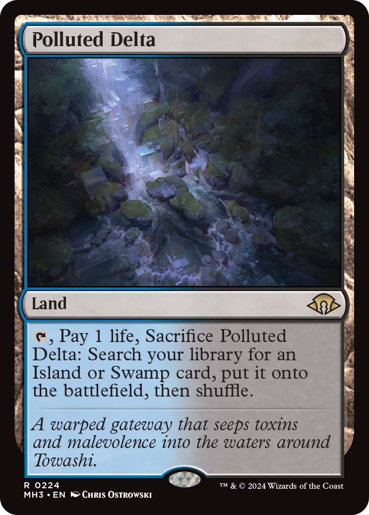 Polluted Delta, a recent reveal from MC Chicago. From Modern Horizons 3, alongside the other allied fetchlands.