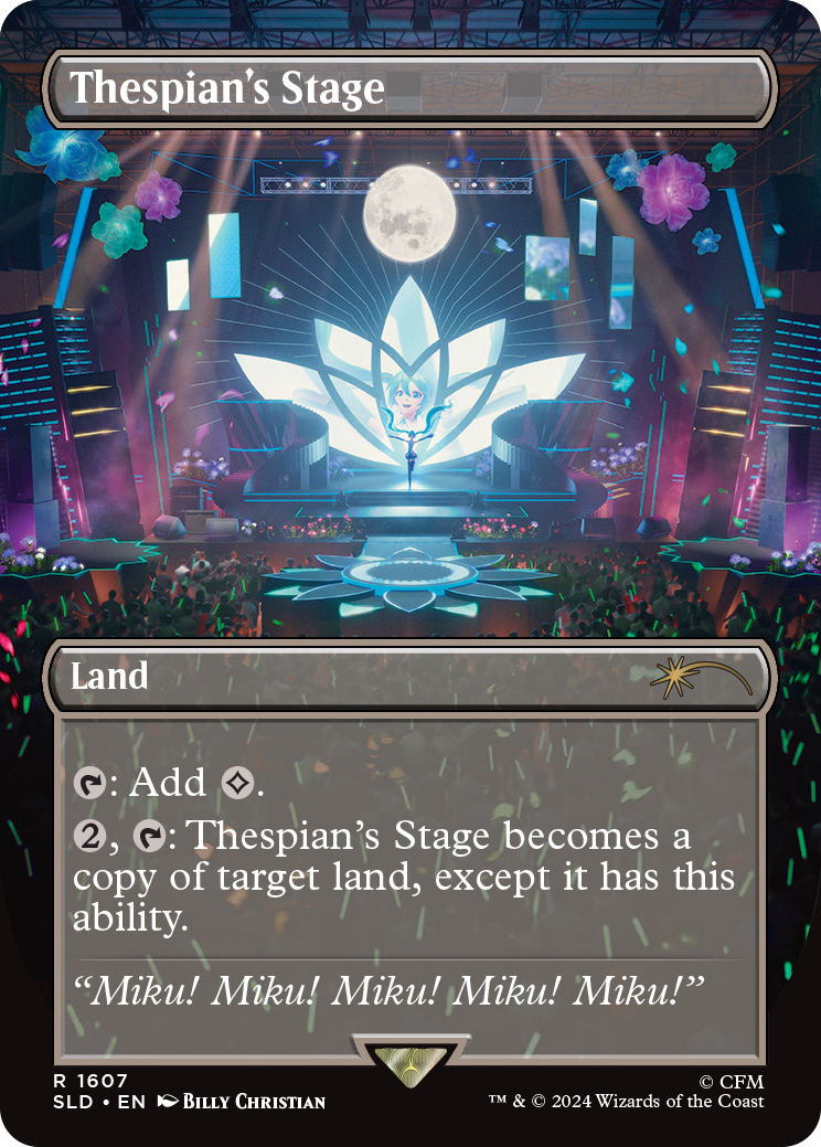 Thespian's Stage, a reprinted card from Secret Lair x Hatsune Miku: Digital Sensation, a new Secret Lair drop for the Summer.