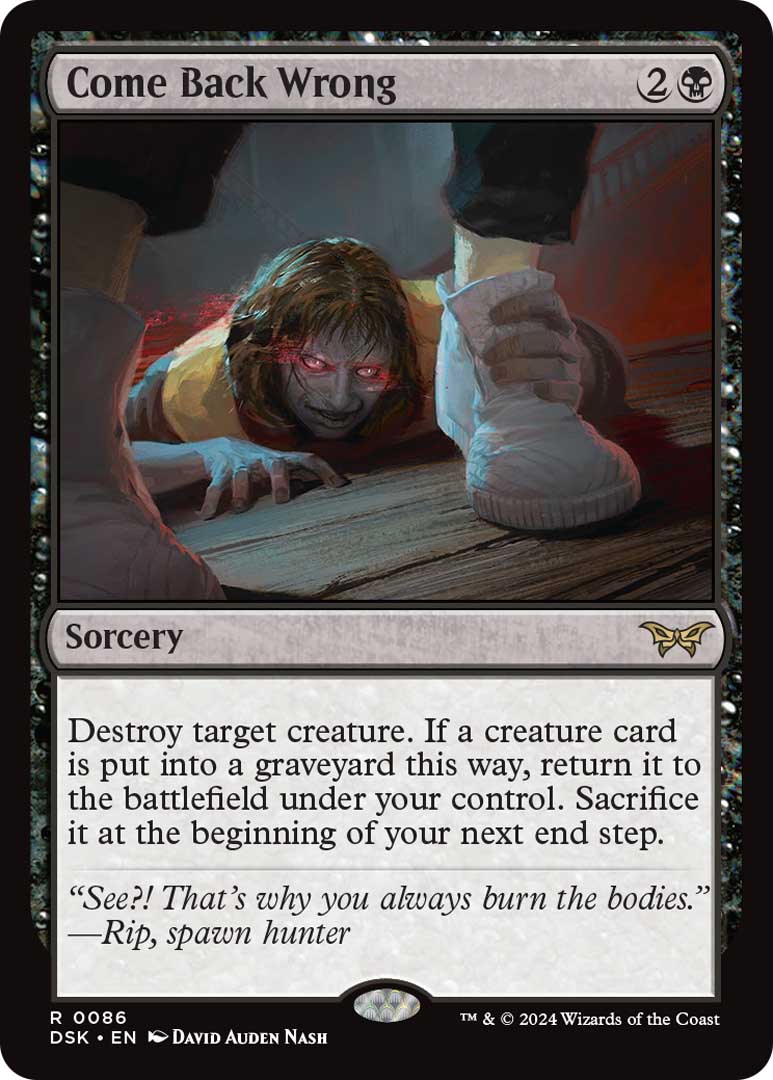 Come Back Wrong, a new card from Duskmourn: House of Horror.