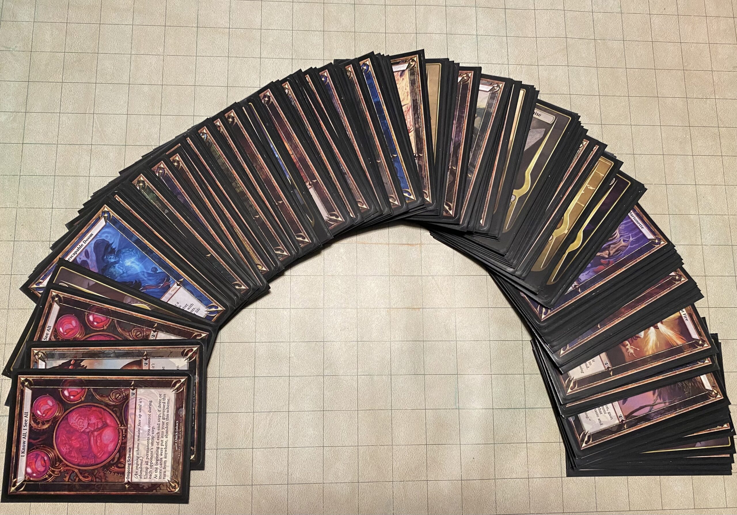 This is what having 140 Archenemy scheme cards looks like. Photo credit: Josh Nelson
