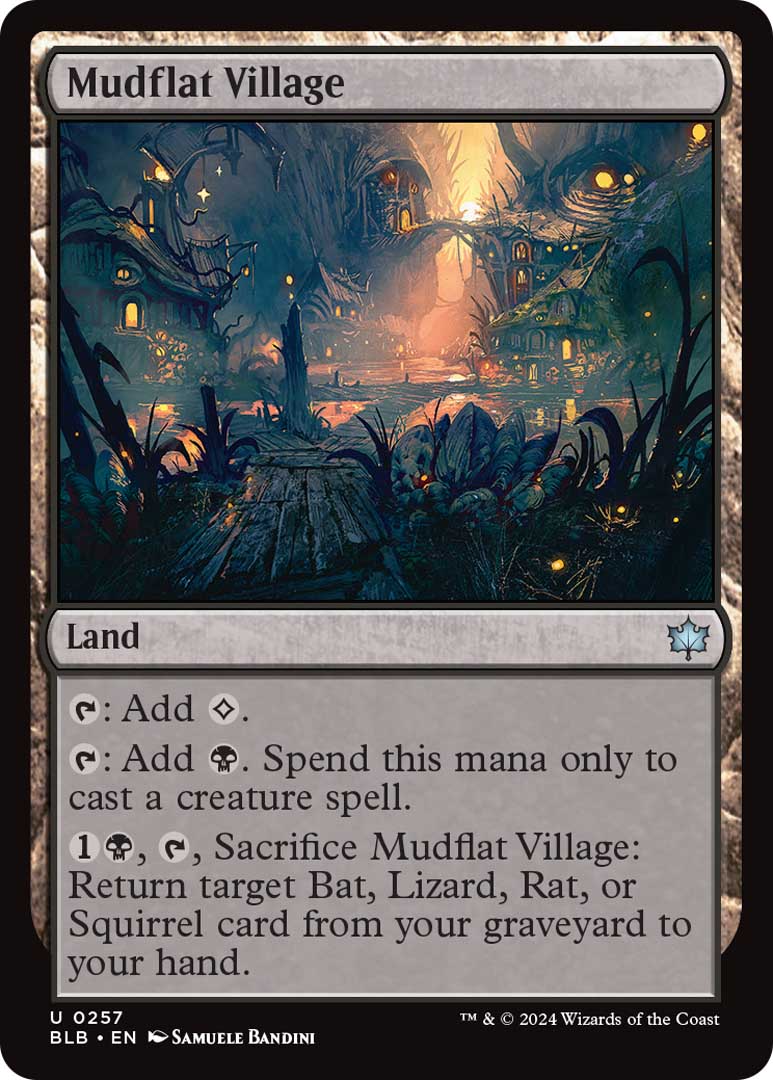Mudflat Village, a new card in Bloomburrow, the next upcoming set.