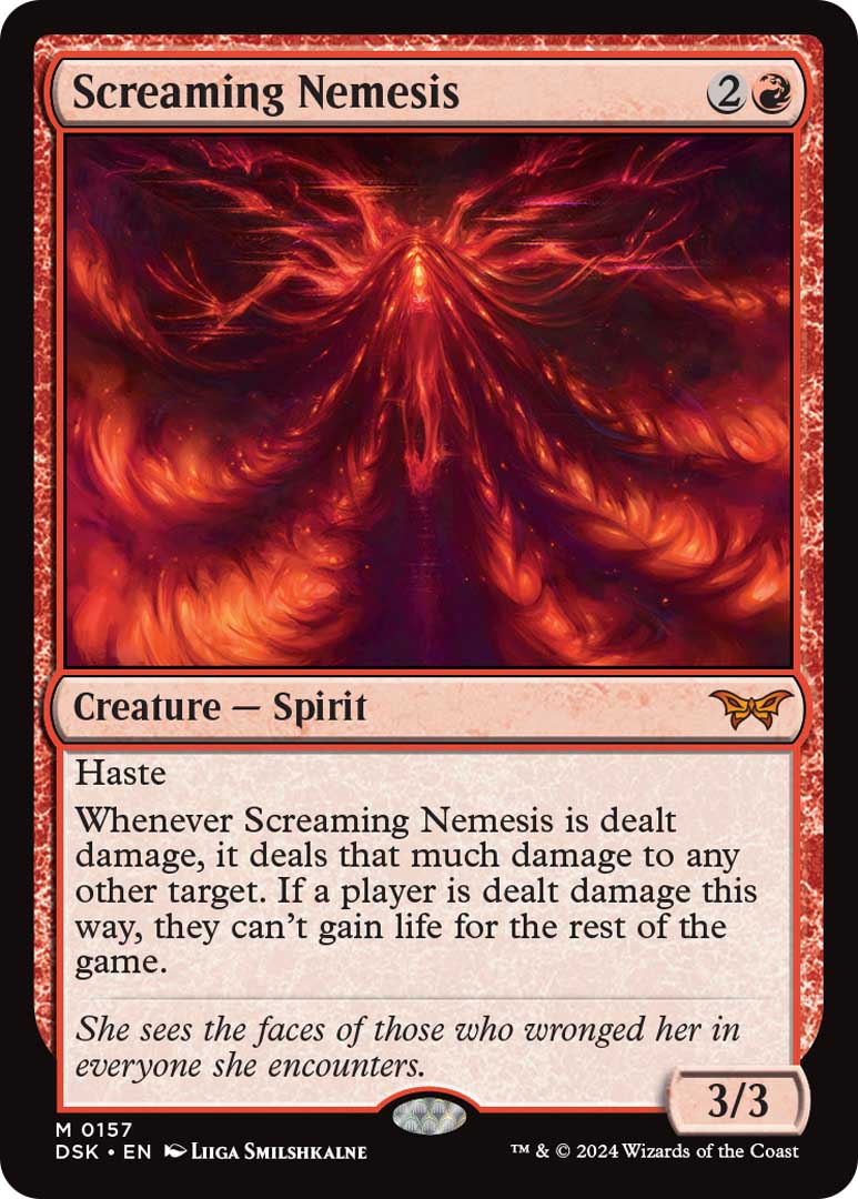 Screaming Nemesis, a new card from Duskmourn: House of Horror.