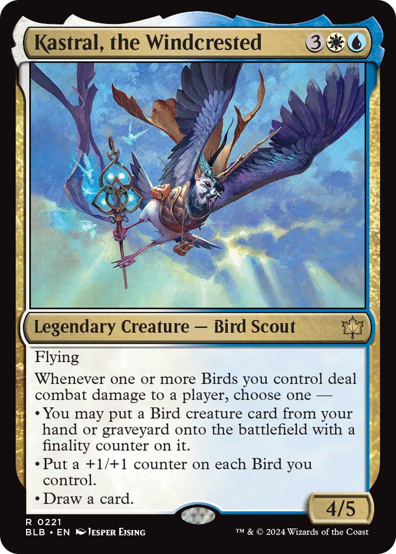 Kastral, the Windcrested, a new legendary creature card from MTGBLB.