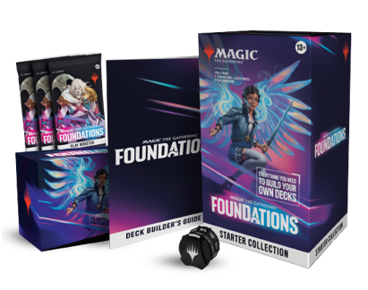 The Foundations Starter Collection, which has a ton of helpful cards and accessories for new and returning players, including a click-down life counter.