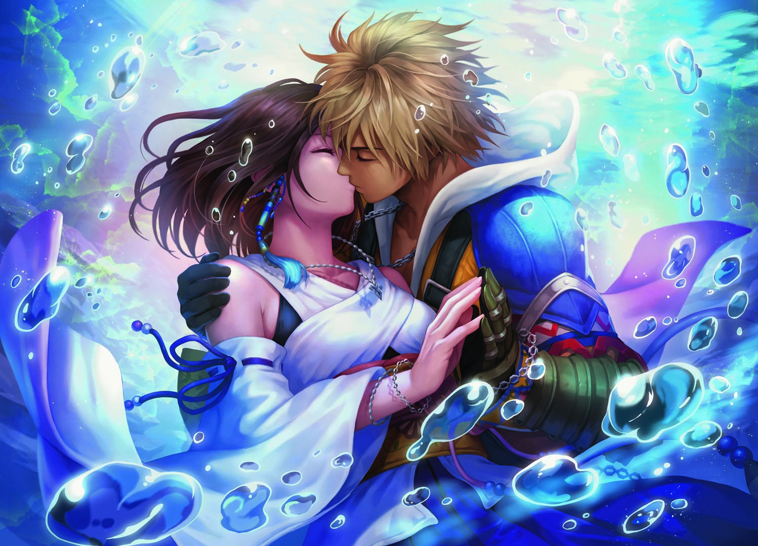 Art of Yuna and Tidus by Yuu Fujiki