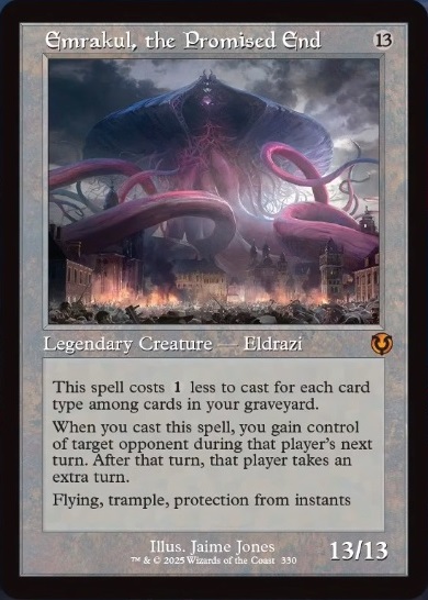 Emrakul, the Promised End, rendered in the Retro Showcase frame.