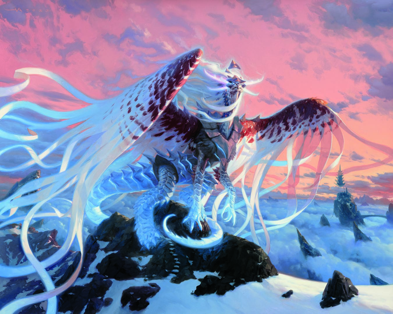 The full art for Shiko, Paragon of the Way. Illustrated by Victor Adame Minguez for Tarkir: Dragonstorm.