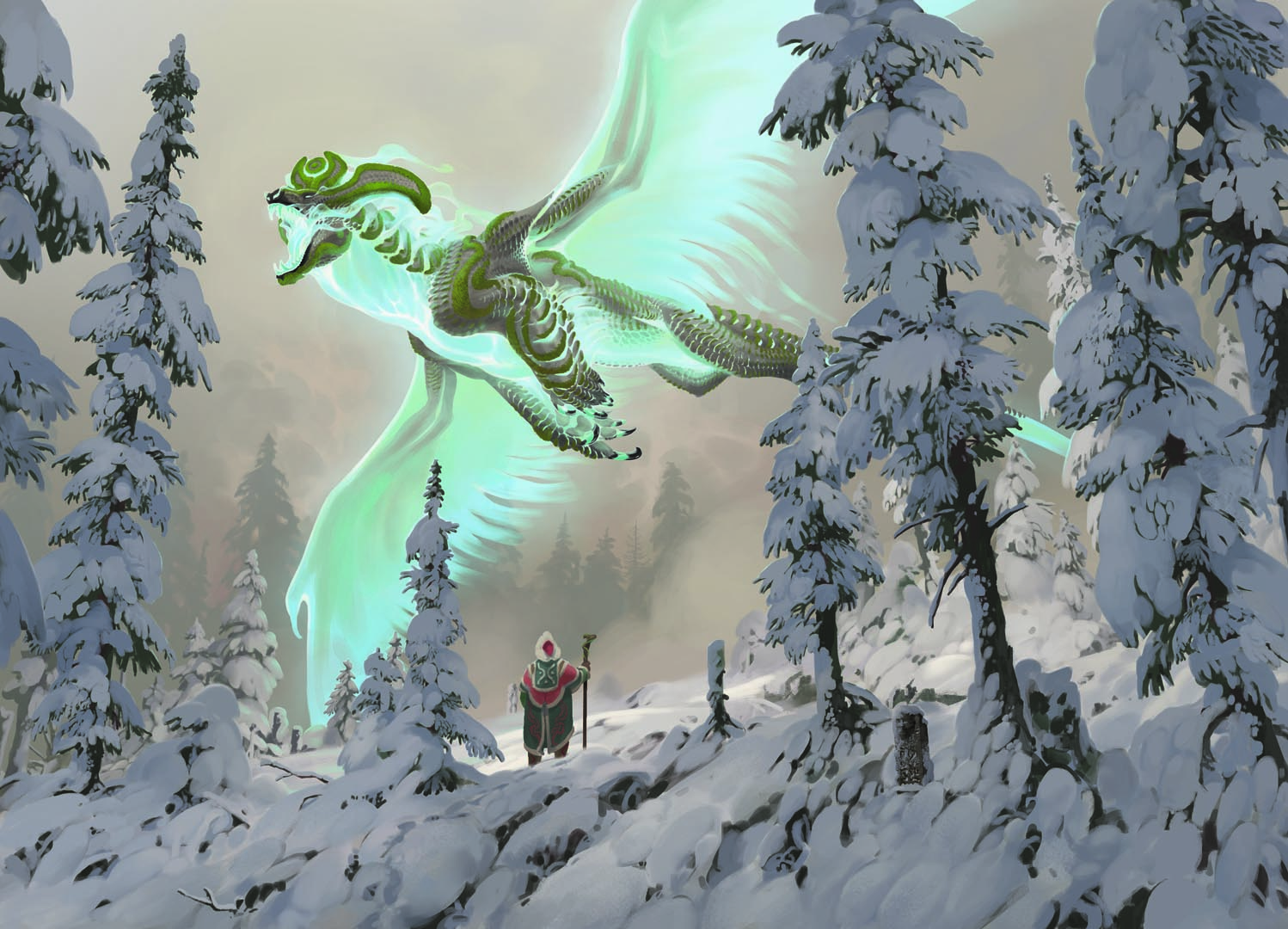 The full art for Ureni, the Song Unending. Illustrated by Alexander Ostrowski for Tarkir: Dragonstorm.