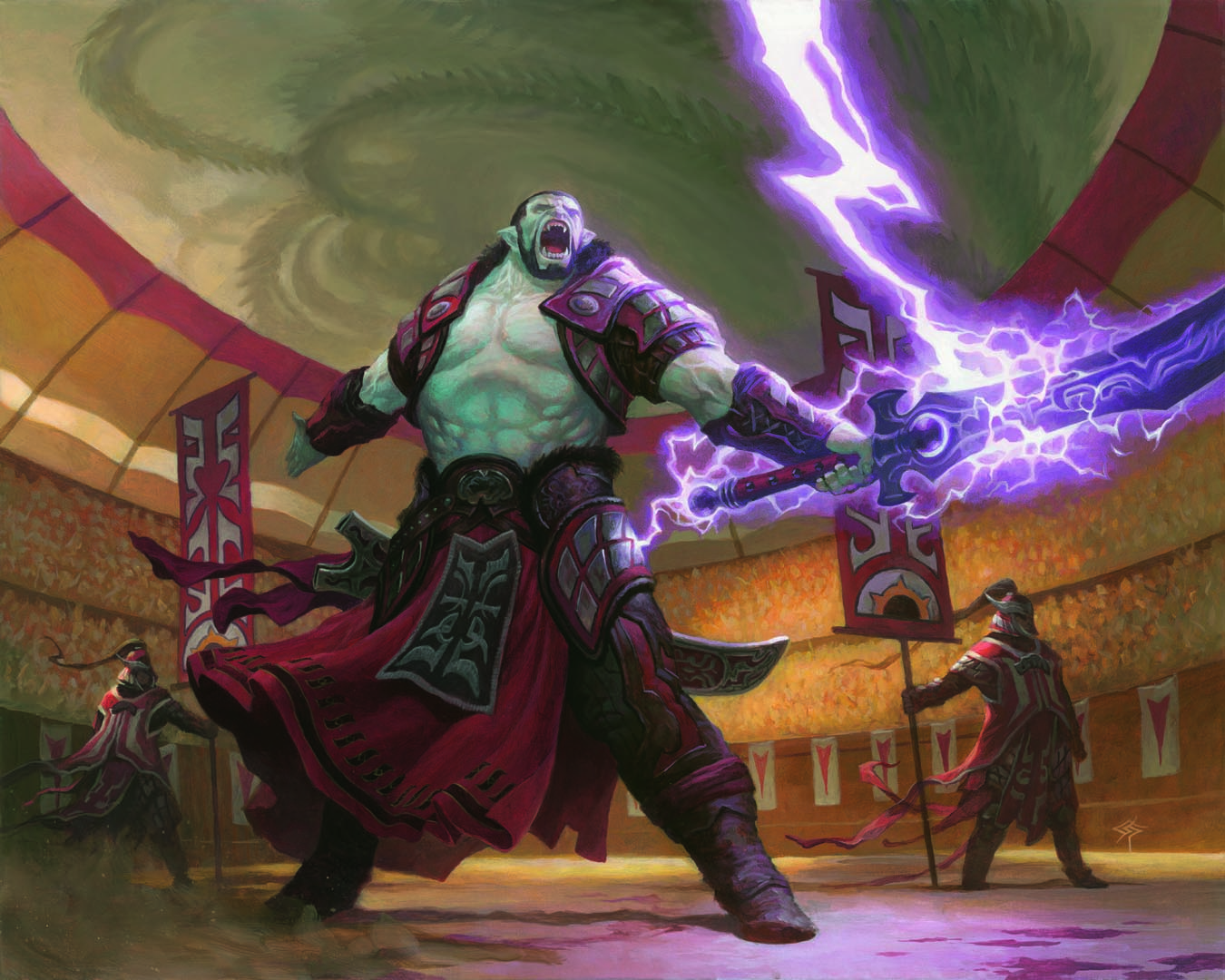 The full art for Zurgo, Thunder's Decree. Illustrated by Steve Prescott for Tarkir: Dragonstorm.