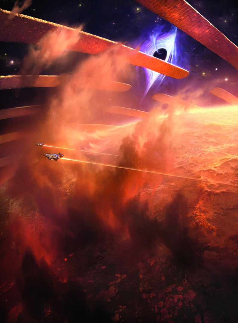 Adagia, Windswept Bastion, art from a new card from Edge of Eternities. Illustrated by Adam Paquette.