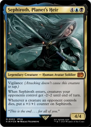 Sephiroth, Planet's Heir, a new card from Universes Beyond: Final Fantasy. Image credit: Wizards of the Coast