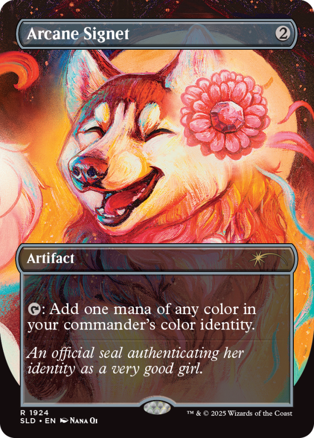 Arcane Signet (dog version), a new card from the Chaos Vault. Image Credit: Wizards of the Coast