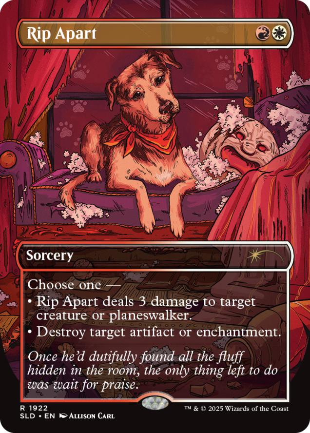 Rip Apart (dog version), a new card from the Chaos Vault. Image Credit: Wizards of the Coast